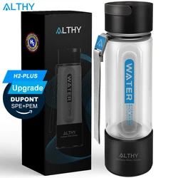 ALTHY Hydrogen Water Generator Bottle Cup DuPont SPE+PEM Dual Chamber Maker lonizer,Plus Electrolysis Times,H2 Inhalation device