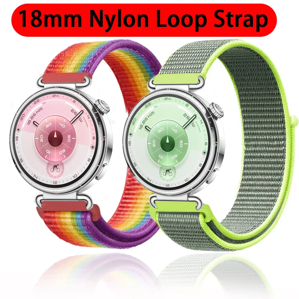 

Нейлоновый браслет-петля 18 мм для Huawei Watch GT6 GT5-4 Ремешок 41 мм Дышащий браслет Huawei Watch 5 GT5 Pro 42 мм Аксессуары для ремешков