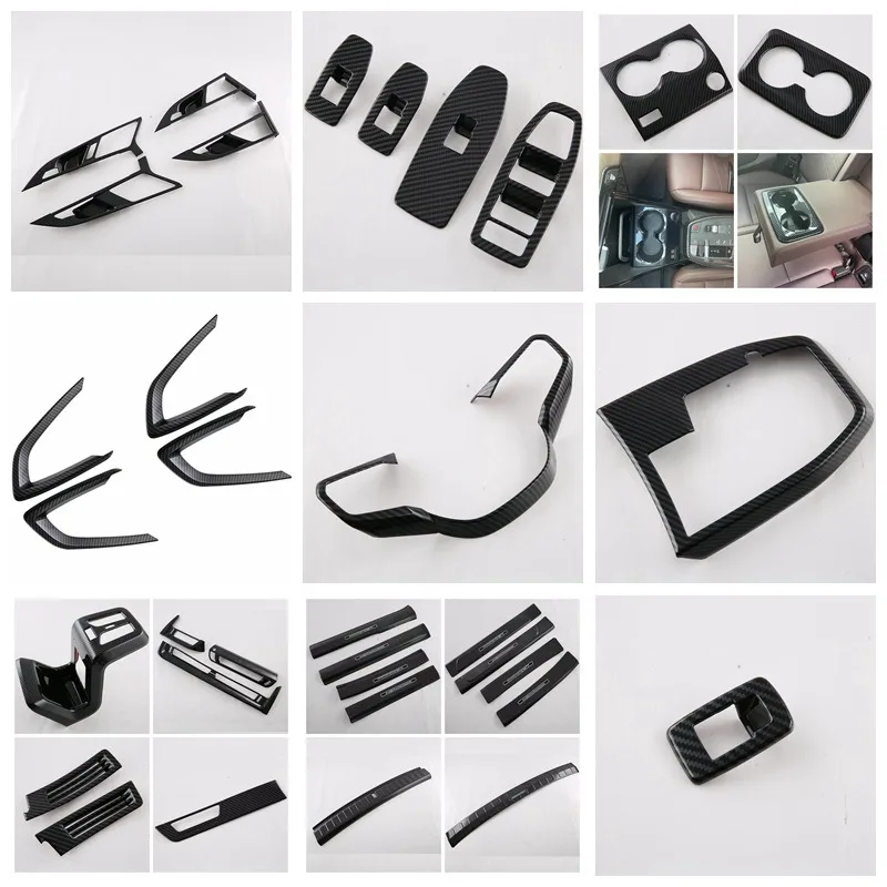 For BMW X1 M35i iX1 U11 2023-2024 ABS Black Interior Kit Steering Wheel Dashboard Console Gear Shift Panel Cover Trim Stickers