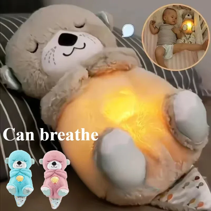 1-3Pcs 30cm Breathing Otter Sleep Soothing Sleep Toy for Kids and Babies Breathing Otter Toy Sleep Partner Plush Doll with Light