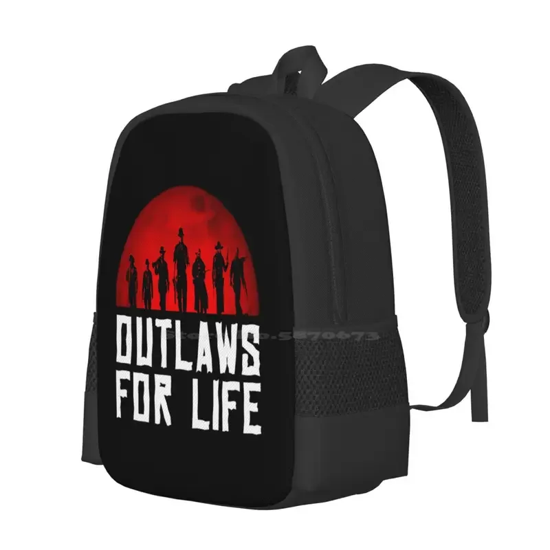 Outlaws For Life Hot Sale Schoolbag Backpack Fashion Bags Redemption 2 Rdr2 Arthur Morgan Cowboy Gaming John Marston Western