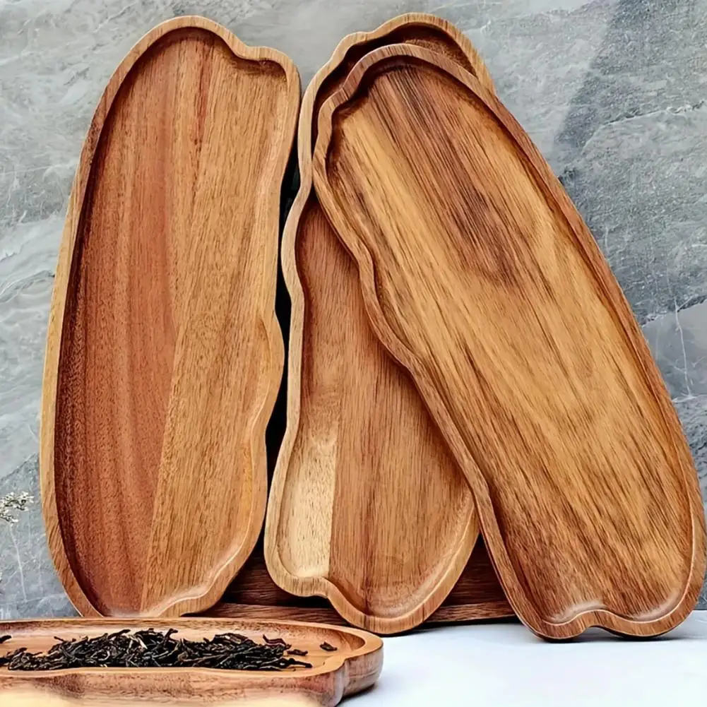

Japanese Wooden Tea Tray Multi Functional Fruits Desserts Bread Storage Heat Resistant Solid Wood Home Decor Kitchen Essential‌