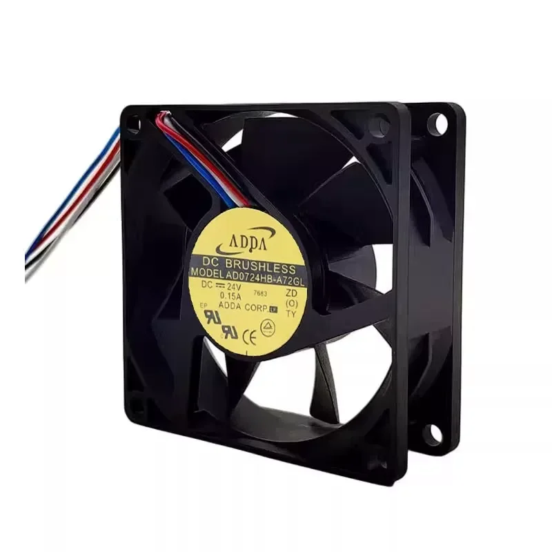 Original ADDA AD0724HB-A72GL 24V 0.15A 7025 Three-Wire Band Detection Inverter Fan for Electronic Devices