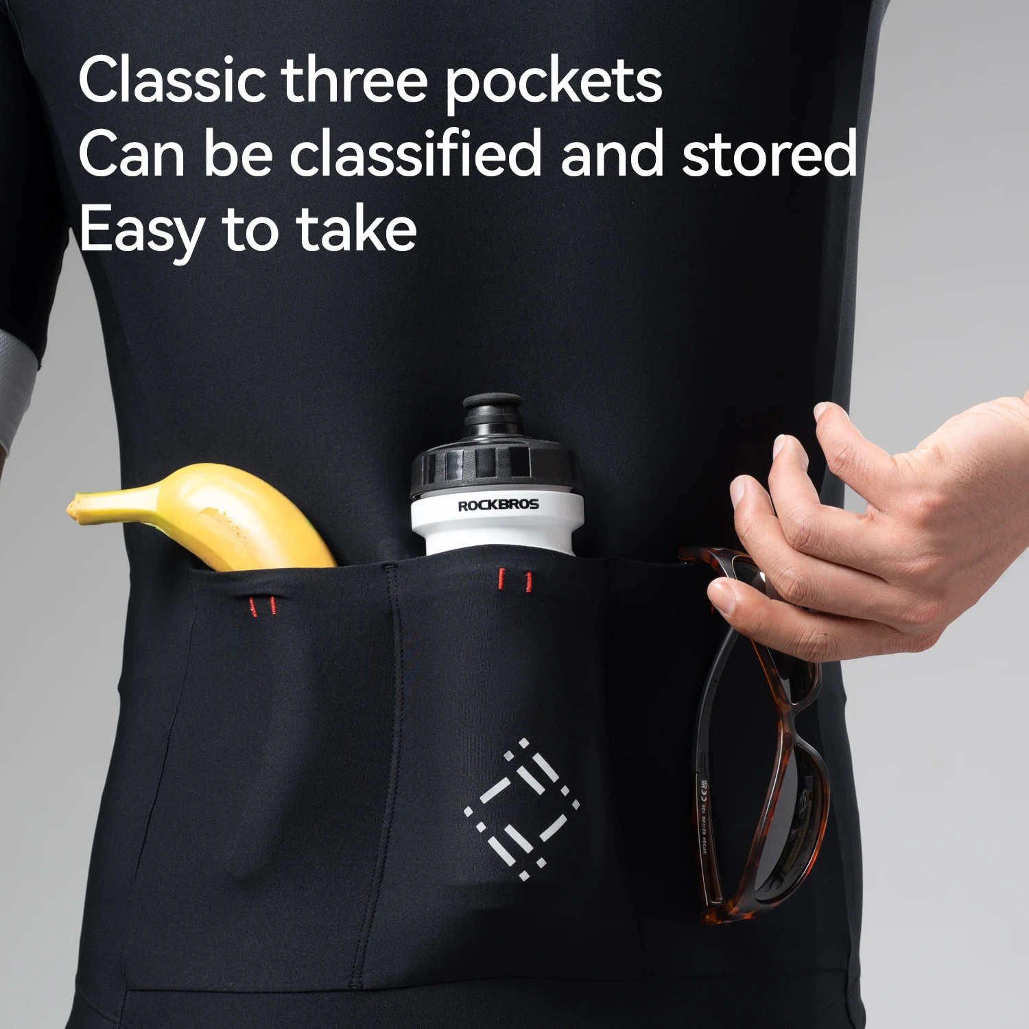 

ROCKBROS Cycling Short Sleeve Jersey Slim Fit Breathable Quick Dry Sportswear with Three Pockets Cool Road Bike MTB Cycling Wear