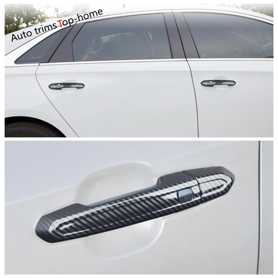 ABS Carbon Fiber Side Door Handle Clasing Catch Grab Cover Trim Car Accessories Fit For Cadillac CT5 CT5-V 2020 2021 2022