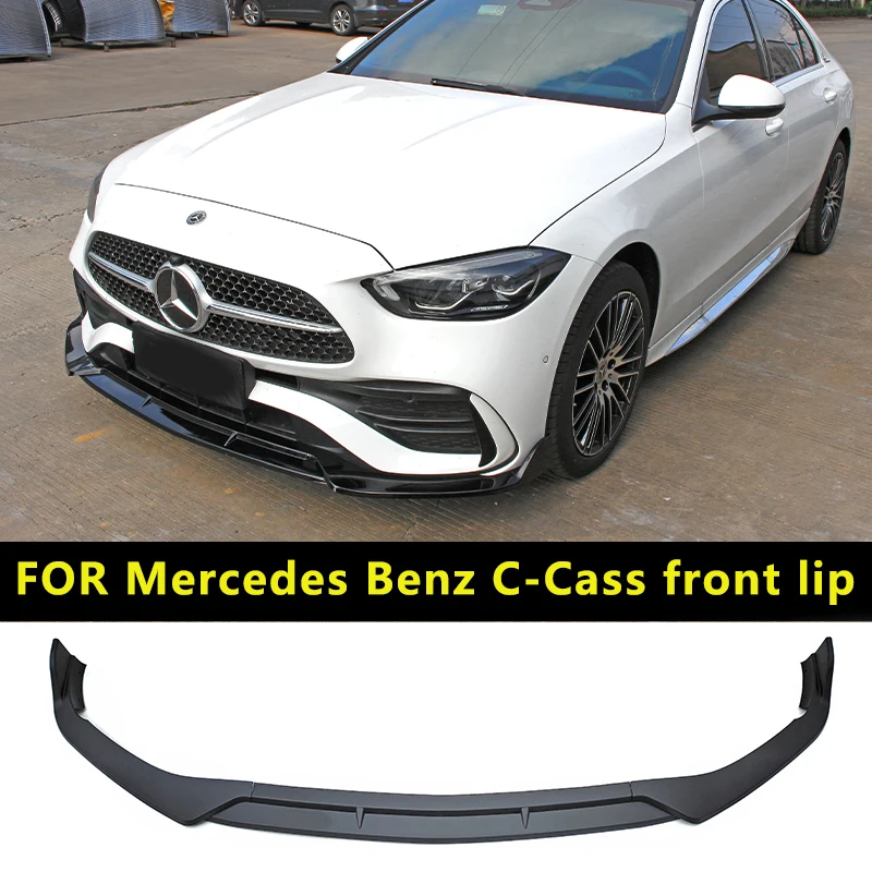 

For 2022 Mercedes Benz C Class W206 C200 C260 C300 C43 C63 AMG FRONT SPOILER Wing Splitter By ABS Gloss Black Accessories