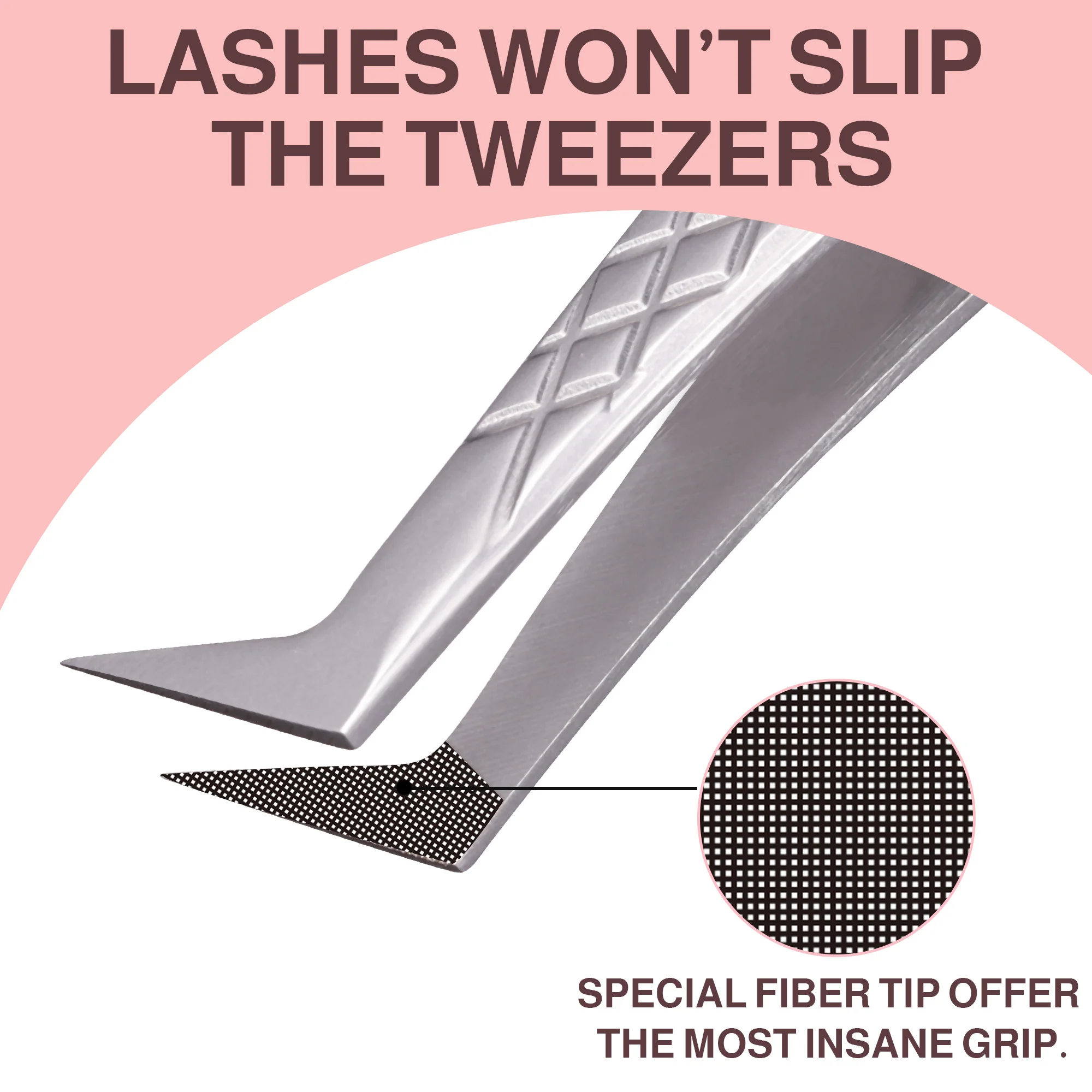 Comelylash Silver Fiber Tip Grip Mega Volume Lash Tweezers 90 Degree Lash Tweezers for Eyelash Extensions