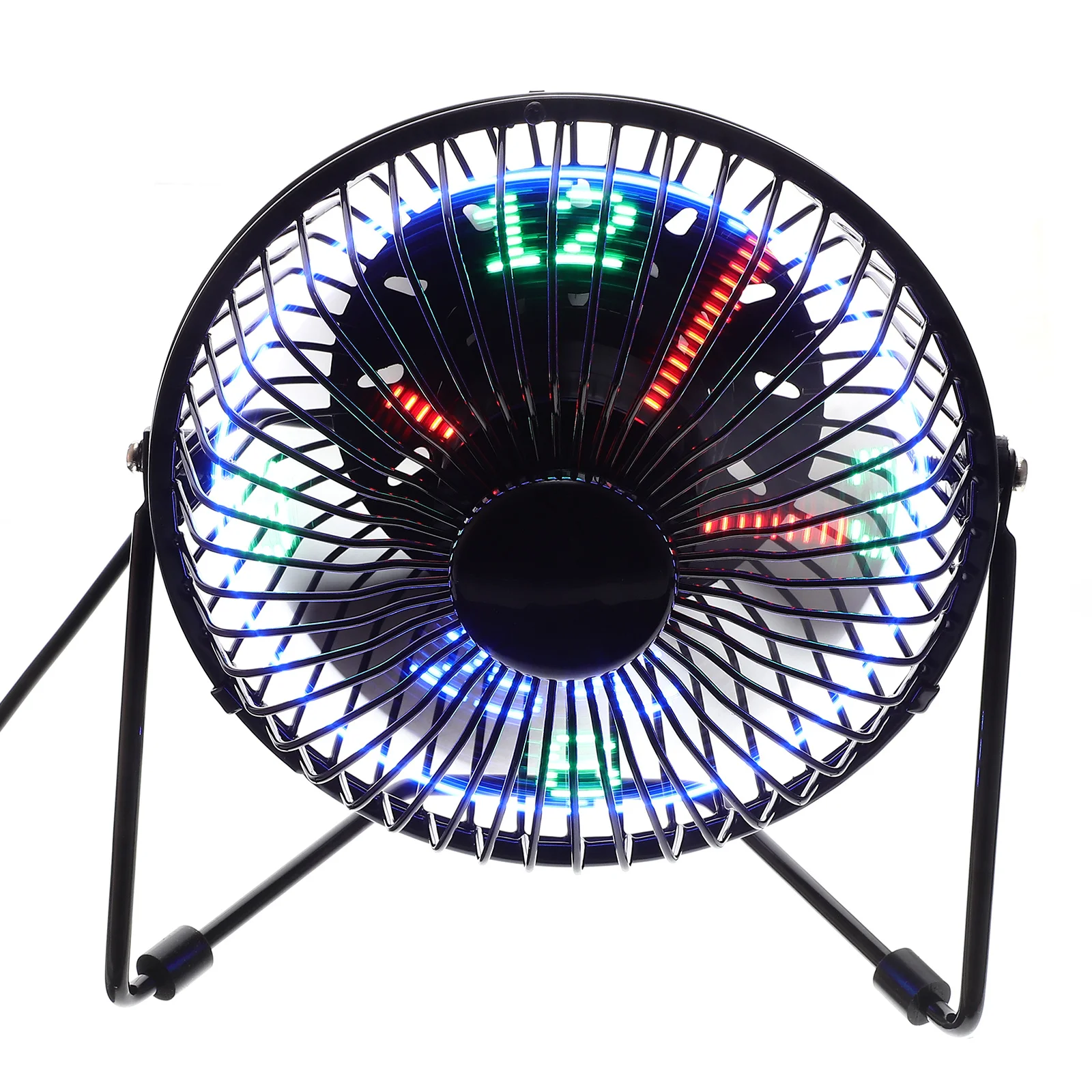 Mini USB LED Klok Koelventilator Draagbare Metalen Temperatuurweergave voor Thuis Bureau Gebruik USB Fan LED Klok Bureau