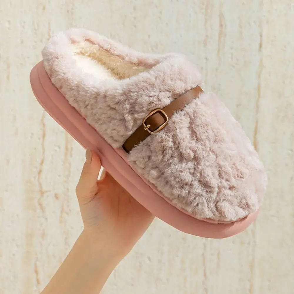 موضة المرقعة أفخم نعال تدفئة عدم الانزلاق رقيق الشتاء شبشب منزل سميكة وحيد ملابس منزلية أحذية لينة المنزل النعال الشتاء #2