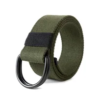 Tactical Canvas Men Belt High Quality Unisex Double D-Ring Buckle Waistband Casual Canvas Female Belt Fabric For Jeans - Image 5