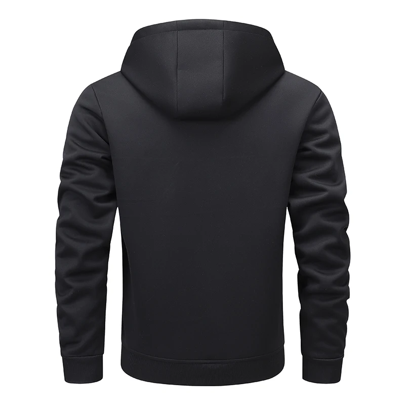 Mens Solid Color Lapel Fleece Cargo Jacket Autumn Winter New Fashion Thick Thermal Lambswool Zip Up Hoodie Jackets Men Coats