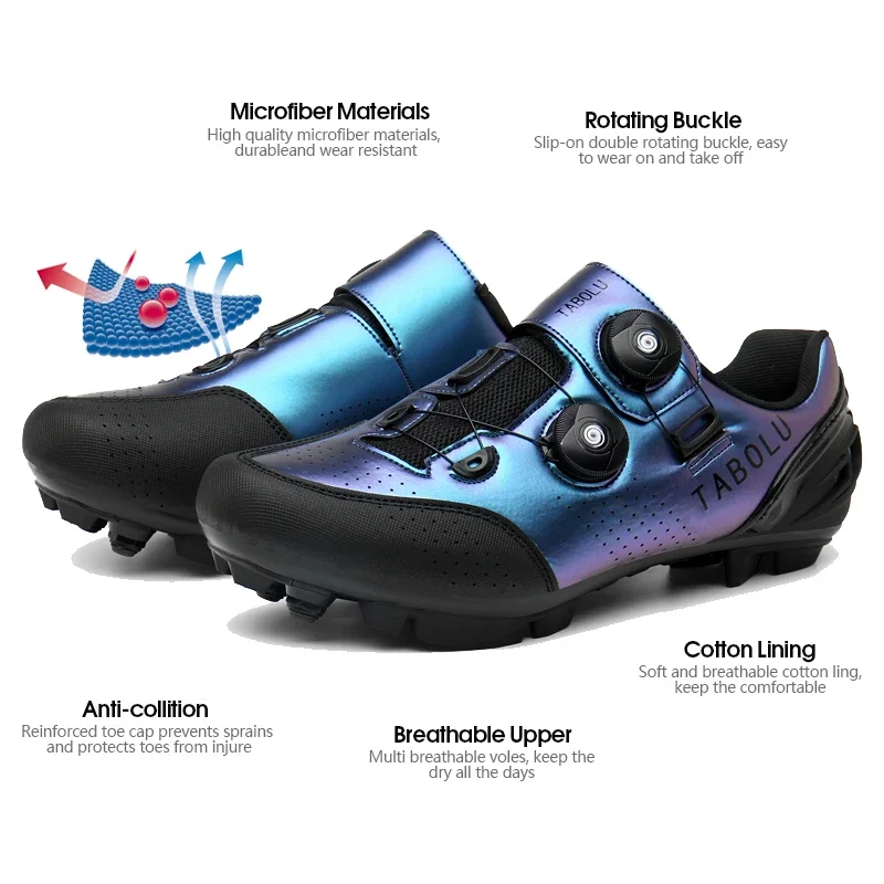 Men Mountain Cycling Sneaker SPD Speed Bike Footwear Women Bicycle Shoe MTB Racing Shoes Flat Route Cleat Road Bike Shoe Sneaker