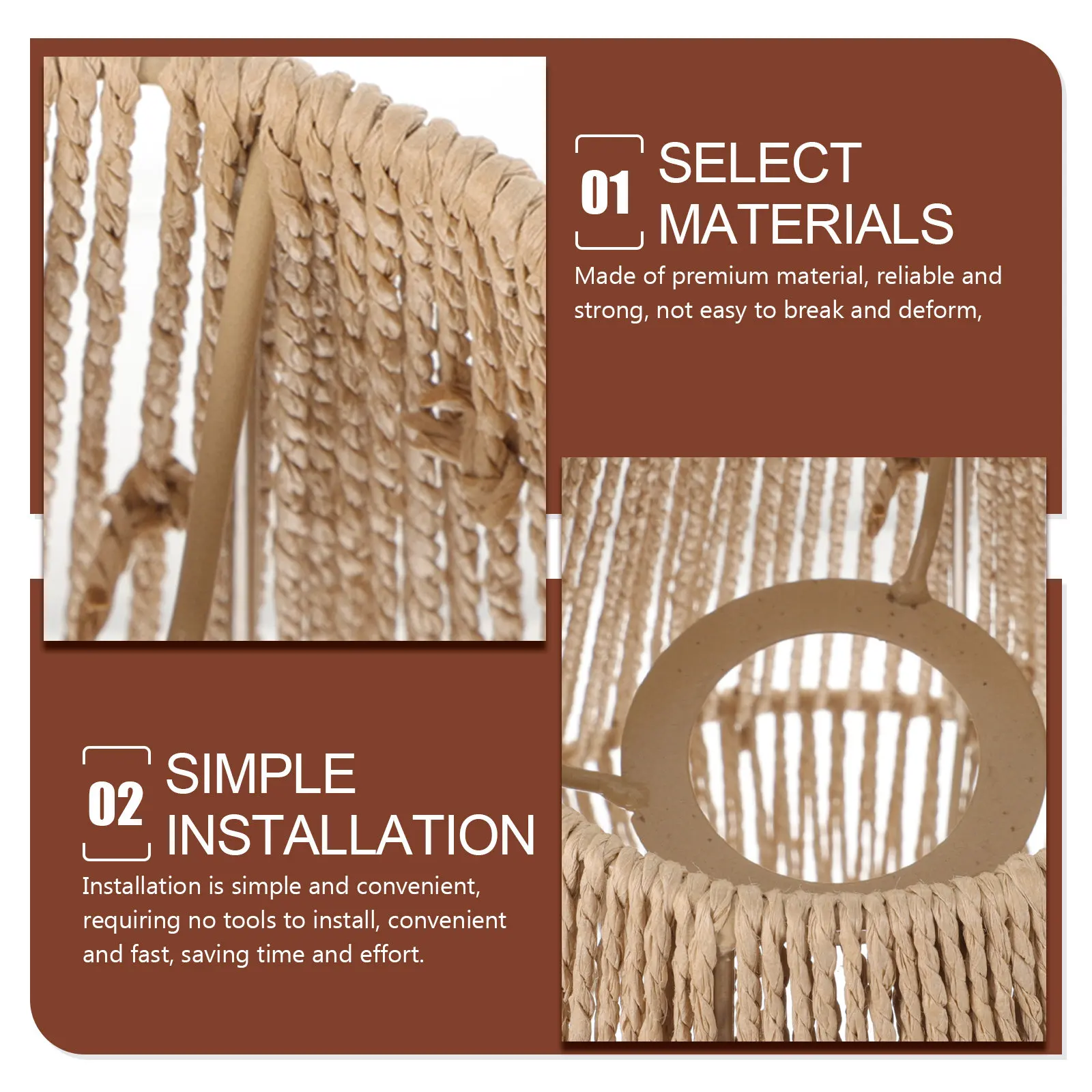 

Плетеный ретро-абажур для лампы, винтажный абажур из ротанга, абажур из бумажной веревки для настольных, напольных светильников и люстр