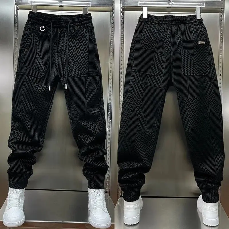 

Мужские повседневные брюки большого размера (до 300 фунтов), летние, новая модель, в стиле Harlan, с эластичными манжетами, спортивные, свободного кроя, дышащие, модные, городские, длинные.