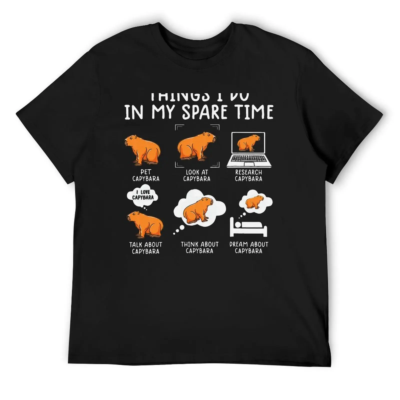 Capybaras Funny Capibara Rodent Things I Do In My Spare Time cute T-Shirt boys whites quick drying clothes for men