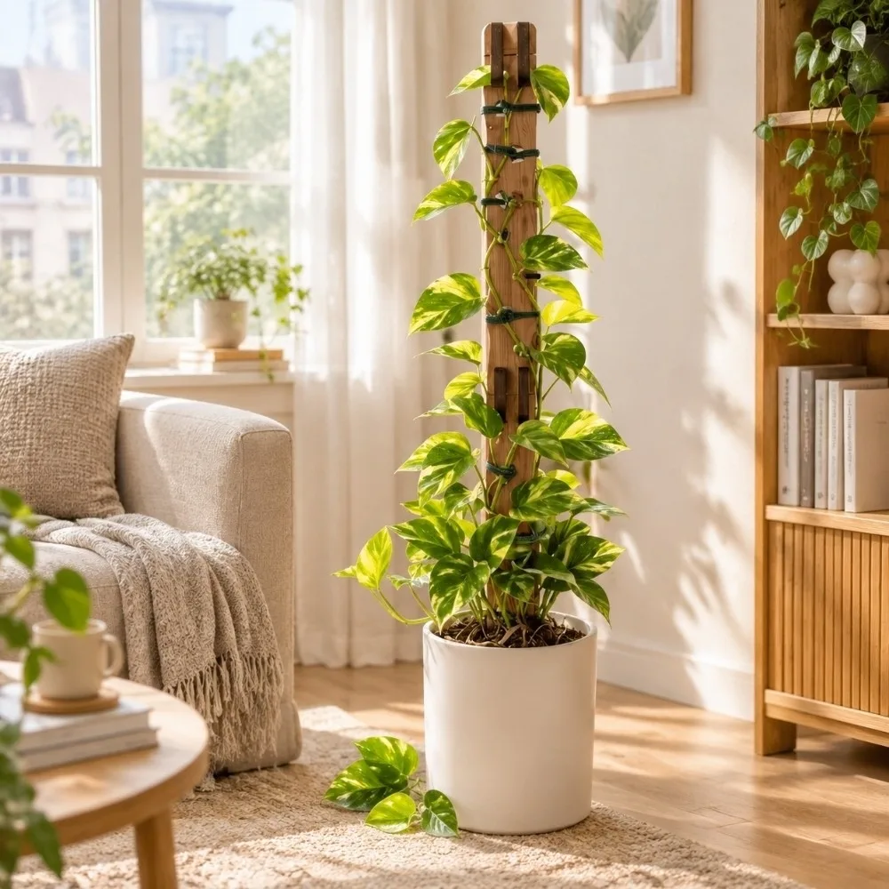 Wooden Plant Support Frame Extendable Hollow Out Plant Stand 2-In-1 Adjustable Flower Arrangement Trellis Climbing Plant
