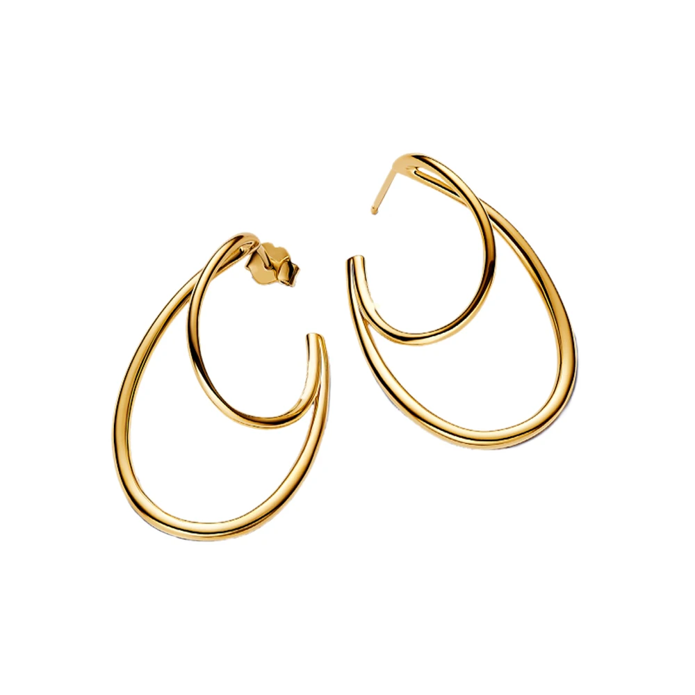 سلسلة أوروبية وأمريكية 925 من الفضة الإسترليني على شكل دائرة مربعة وتموج الماء وأقراط دائرية ونجمة مجوهرات مبهرة للسيدات