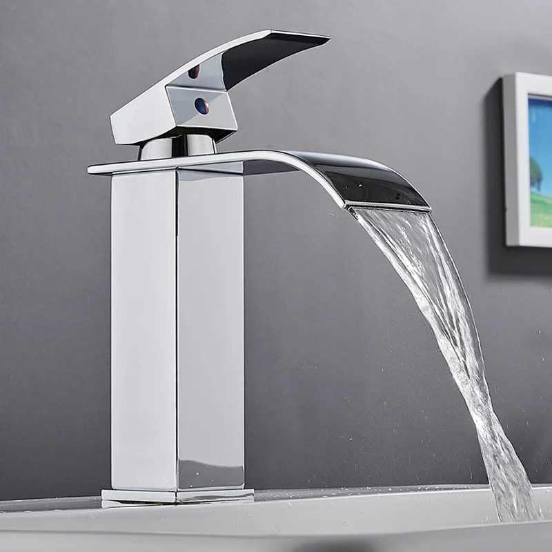 

Splash-proof Dual Control Countertop Waterfall Faucet for Kitchen Bathroom Toilet - Household Hot And Cold Water Faucet