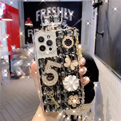 Luxury Bling Diamond Rhinestone Perfume Bottle Case For Samsung GalaxyS24 S25 S21 S22 S23 Ultra Note10 20 Crystal Phone Cover