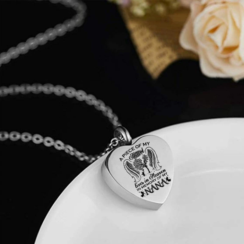 Memorial Necklace Ashes Container Locket Cremation Neck Jewelry for Ashes/Hair Elegant Locket Necklace for Women Men