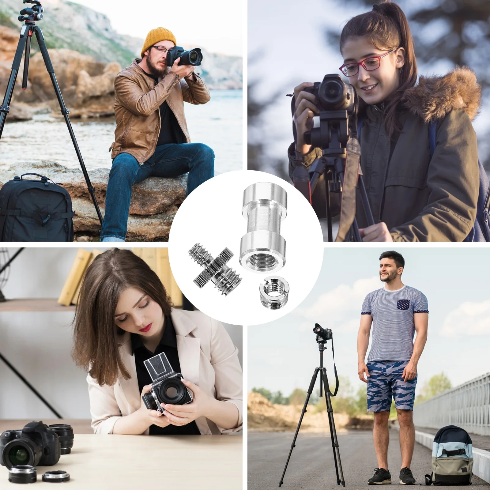 

Converter Screw 1/4-3/8 Tripod Mount Screw Replacement Tripod Camera Mount Adapter Light Stand Portable Photography Accessories