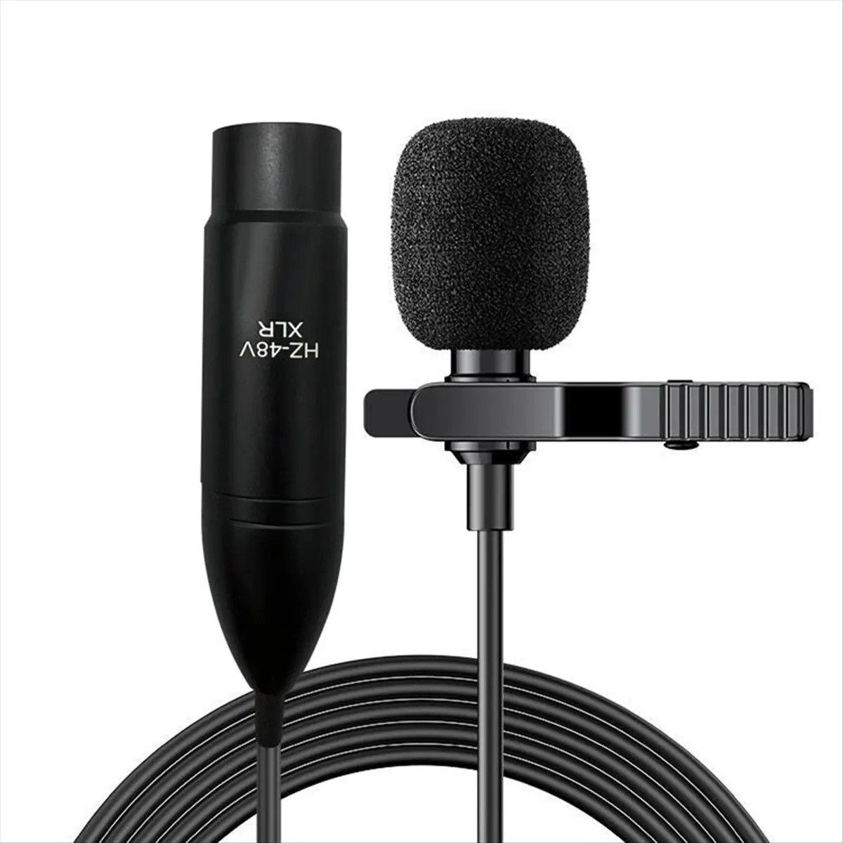 A64K Lavalier Live Mini Microphone Wired HD 48V 3-Pin XLR Connector Recording Device for Recording Sound Card, Live Broadcast