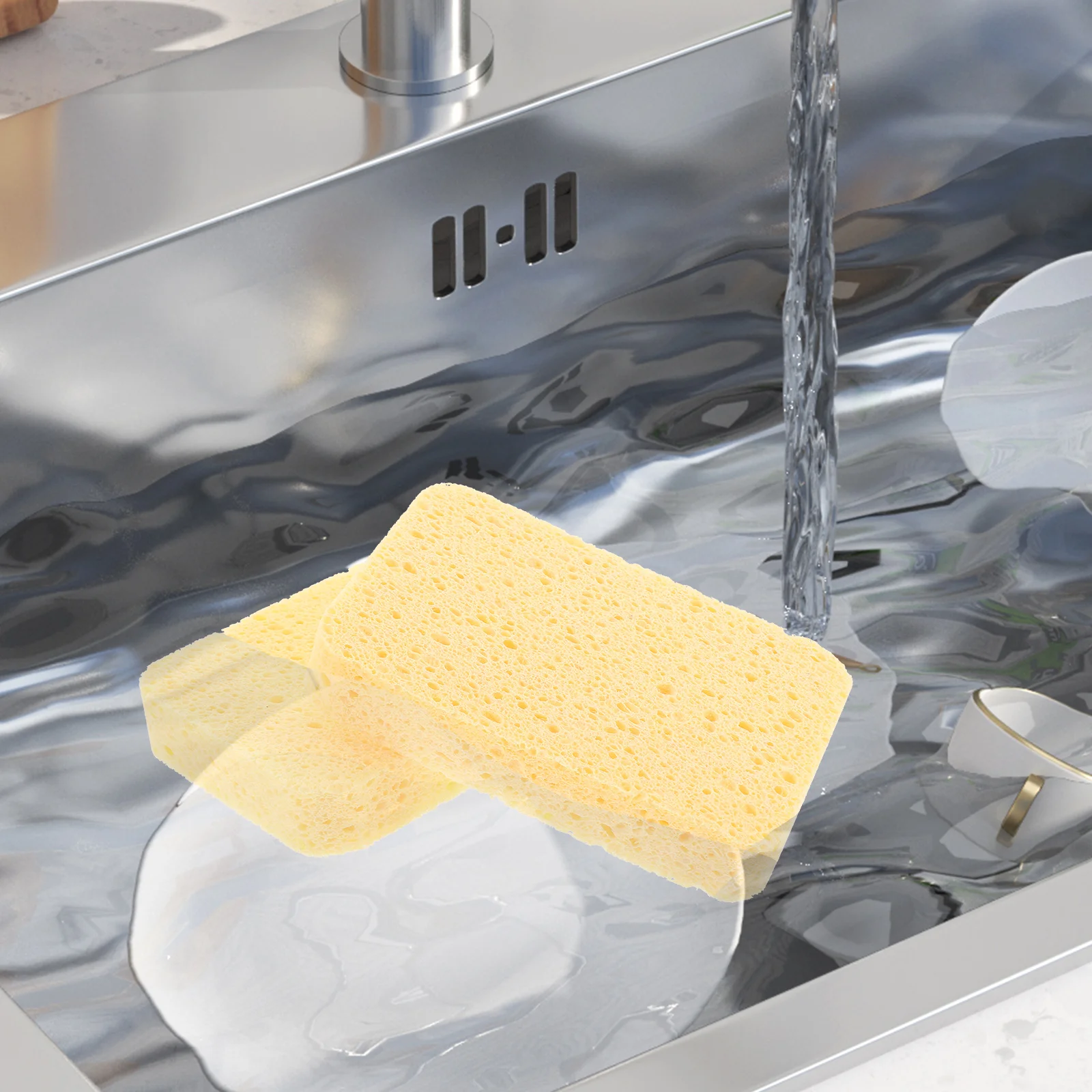 

5 Pcs Scrub Sponges Kitchen Dish Dishwashing for Dishes Wood Pulp Cotton Cleaning