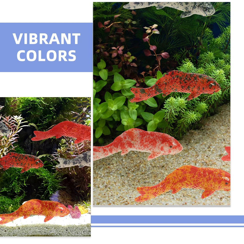 10 Pcs Realistic Fish Figurines Mini Aquarium Decor Plastic Goldfish Models Vibrant Fish Tank Naments Landscape Garden