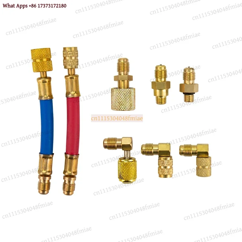 A/C Manifold Converting Brass Adapter Hose Set R134a R12