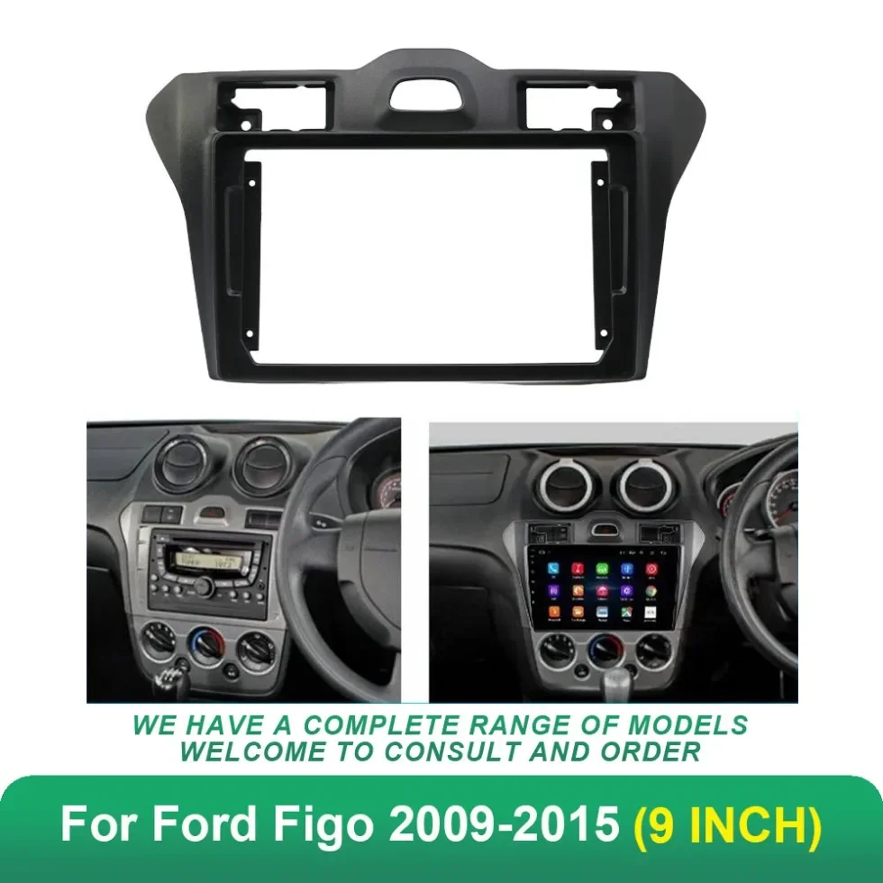 

Автомобильная аудиосистема, 9-дюймовая радиопанель для Ford Figo 2009-2012, комплект приборной панели, установка консоли, рамка, GPS-адаптер, накладка, накладка