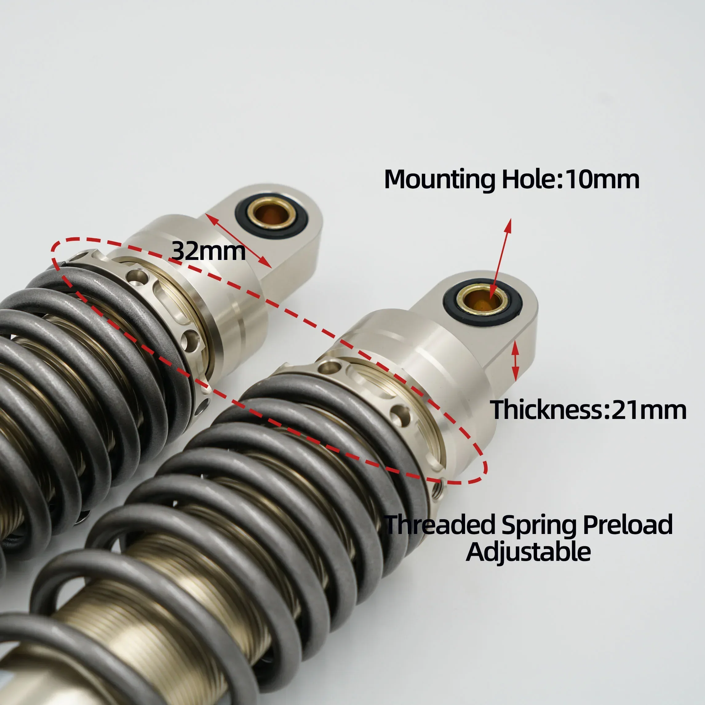 Mounting Hole Rear Shocks for Honda CL300,CL500,Zontes 350D,350E,Cyclone RT3,Joymax Z300,Cruisym 300,Voge SR250GT,Cyclone RE3