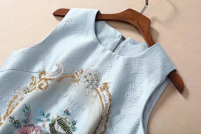 MIUXIMAO Luxury Jacquard Summer Dress Leaf Floral Pattern A-Line Mini Short Diamonds Elegant Party Fashion Dress Women Vestido