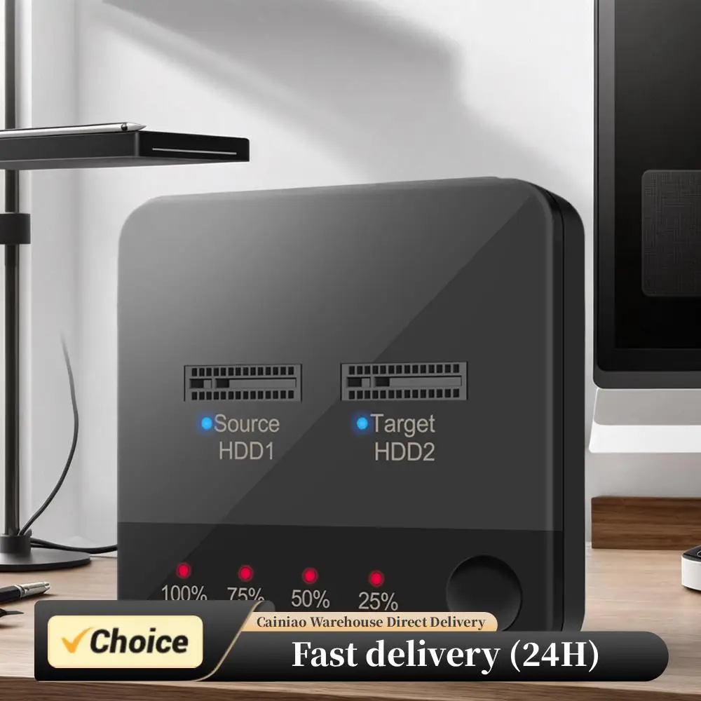 

M.2 SATA/NVMe Dual-Bay Hard Disk Copier with LED Indicator Hard Drive Docking Station M.2 SSD Duplicator Reading for Store Data