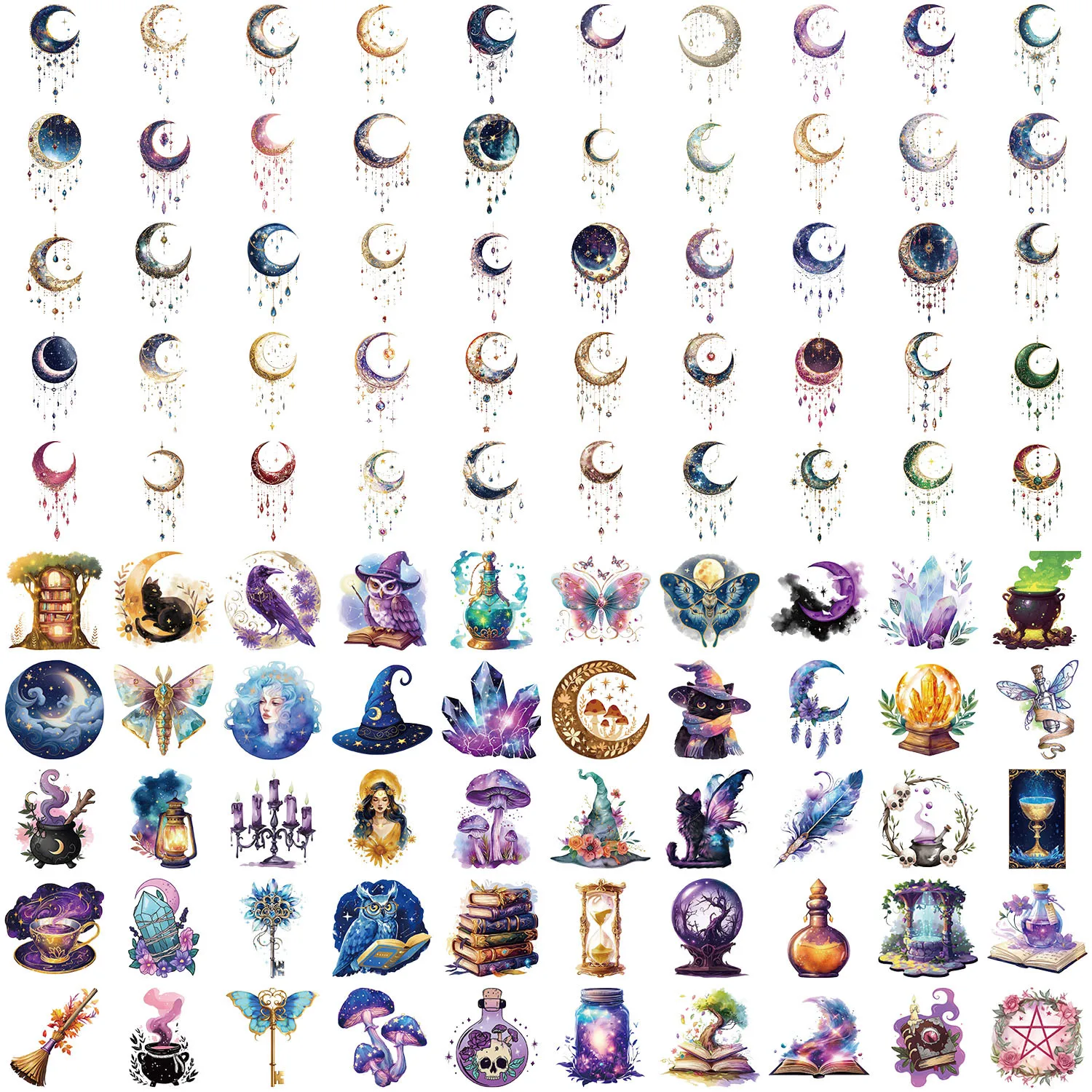 100 قطعة من ملصقات السماء المرصعة بالنجوم ماجيك كوكب حالمة جالاكسي DIY ديكور صندوق أدوات مكتب حامل قلم دفتر ملصقات شفافة للحيوانات الأليفة