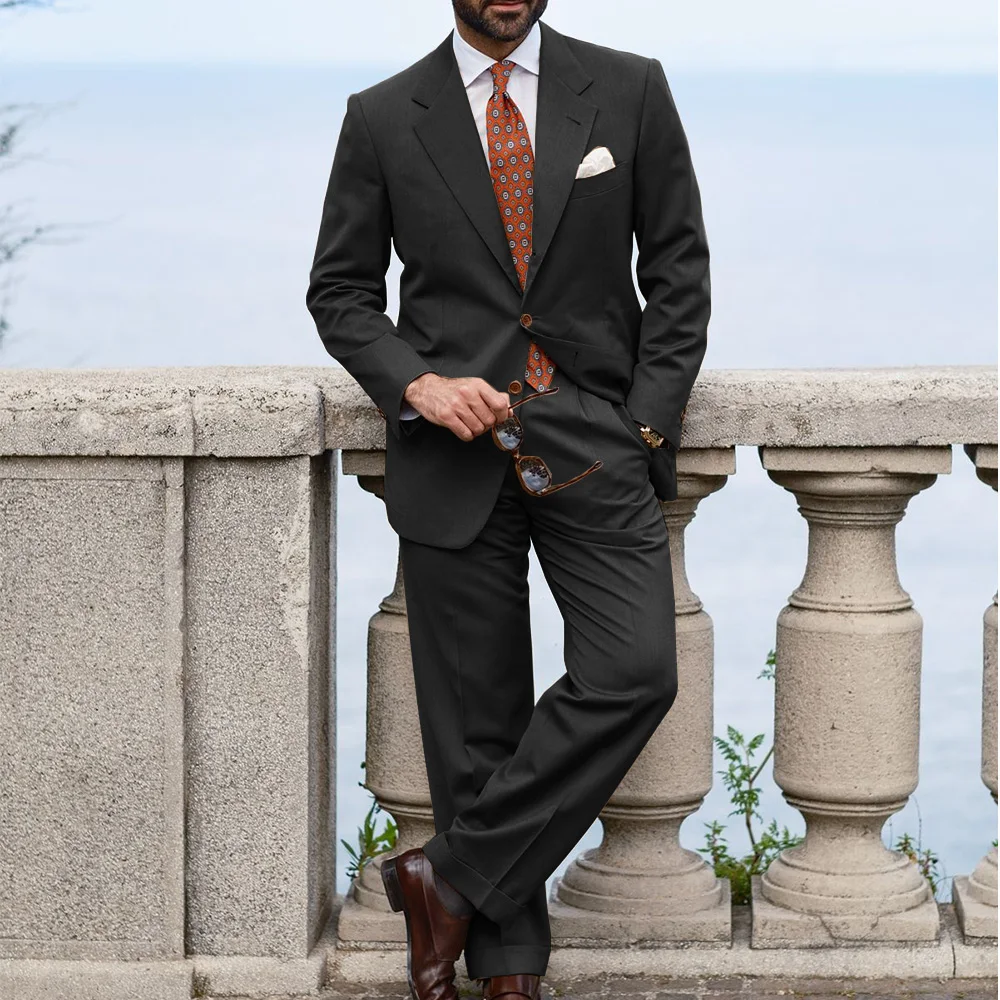 Men's Suit Two-piece Single-breasted Slim Fit and Fashionable Commuting Suit Casual and Comfortable Groomsman's Dress Man Suits