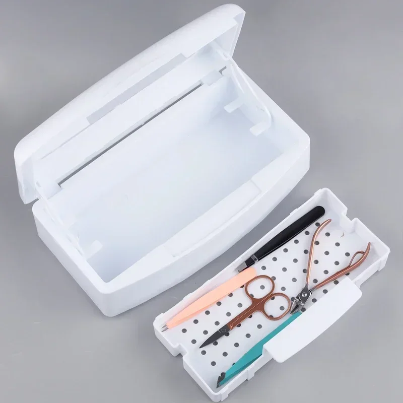 Nail Sterilizer Disinfection Box Metal Nail Tool Tweezers Instrument Sterilizer Tray Salon Nails Cleaner Equipment Manicure Tool