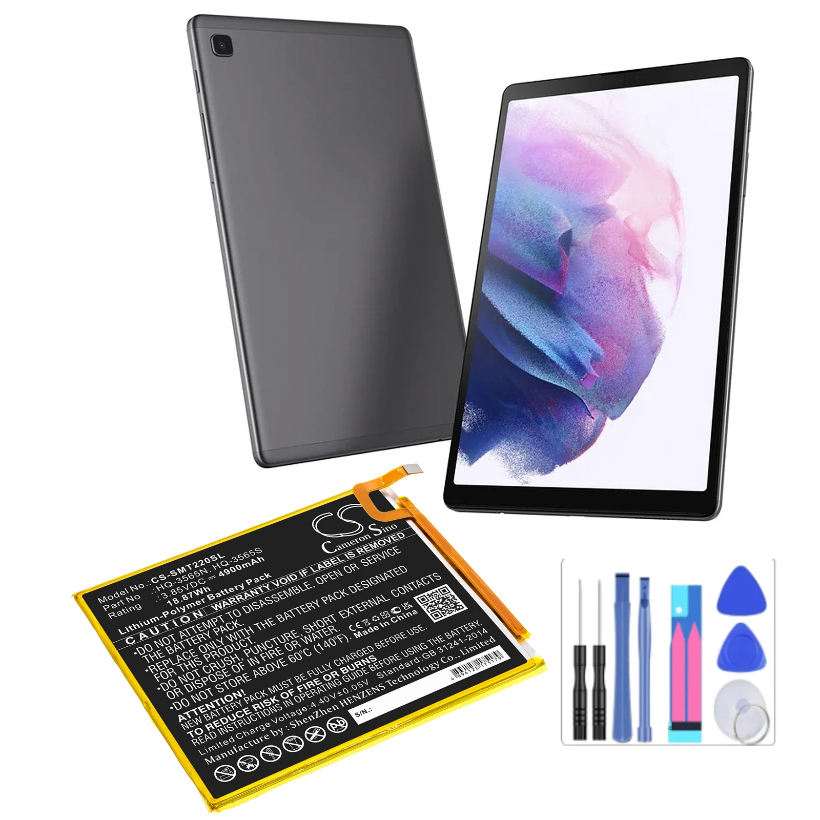 Tablet Battery For Samsung HQ-3565N  HQ-3565S Galaxy Tab A7 Lite 8.7 2021  SM-T225N  SM-T225C  SM-T220  SM-T225 Volts 3.85