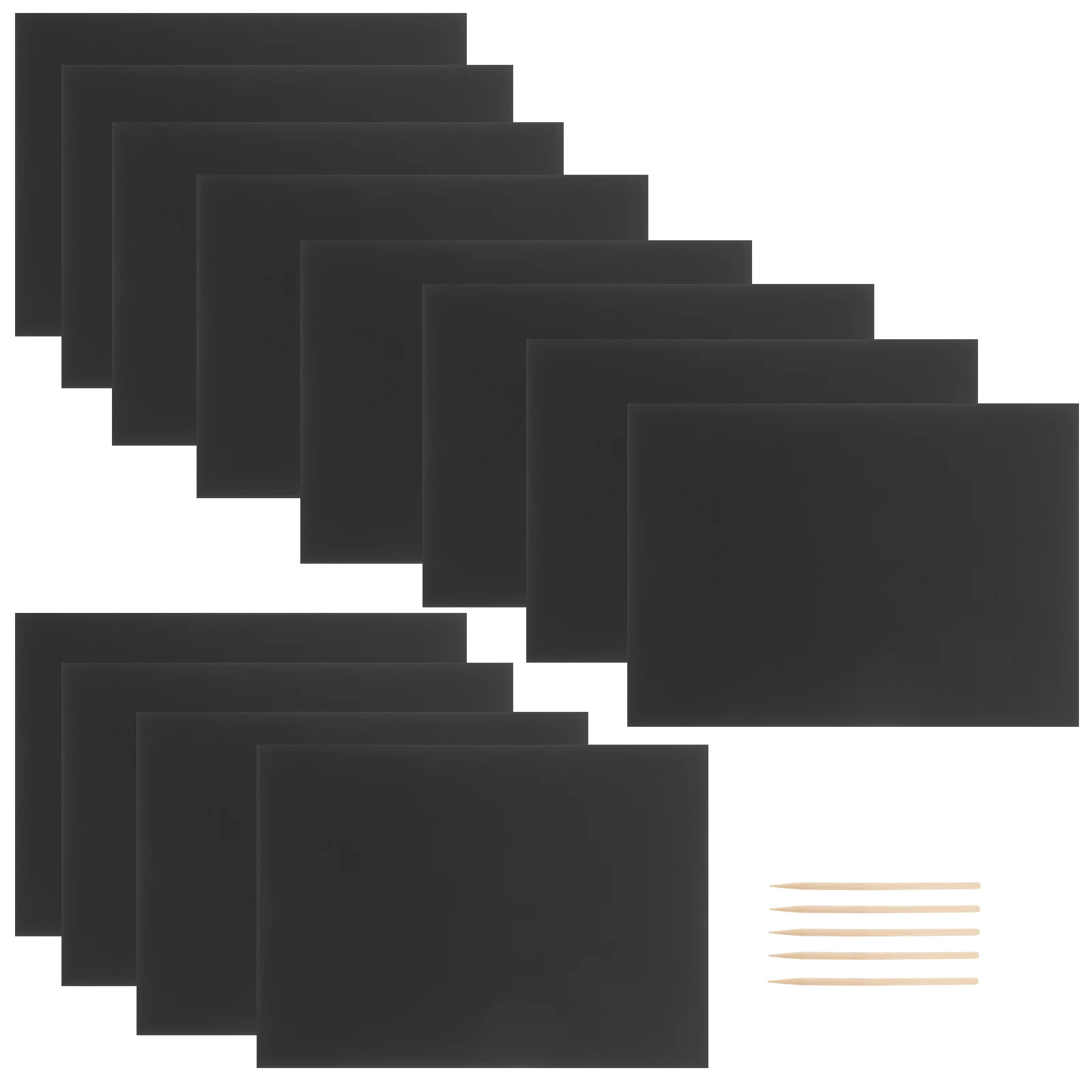 55PCS Children Scratch Paper Scratching Drawing Painting Papers Creative Scratch Drawing Paper Set Black (50 Sheets, 5 Bamboo