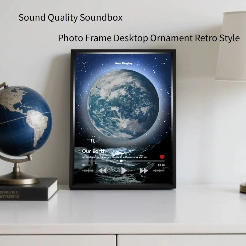 بطاقة بلوتوث TF وضع مزدوج غرفة المعيشة الحديثة الحد الأدنى الأبيض الضوضاء جو الديكور اللوحة مكبر هاي فاي 3000mah