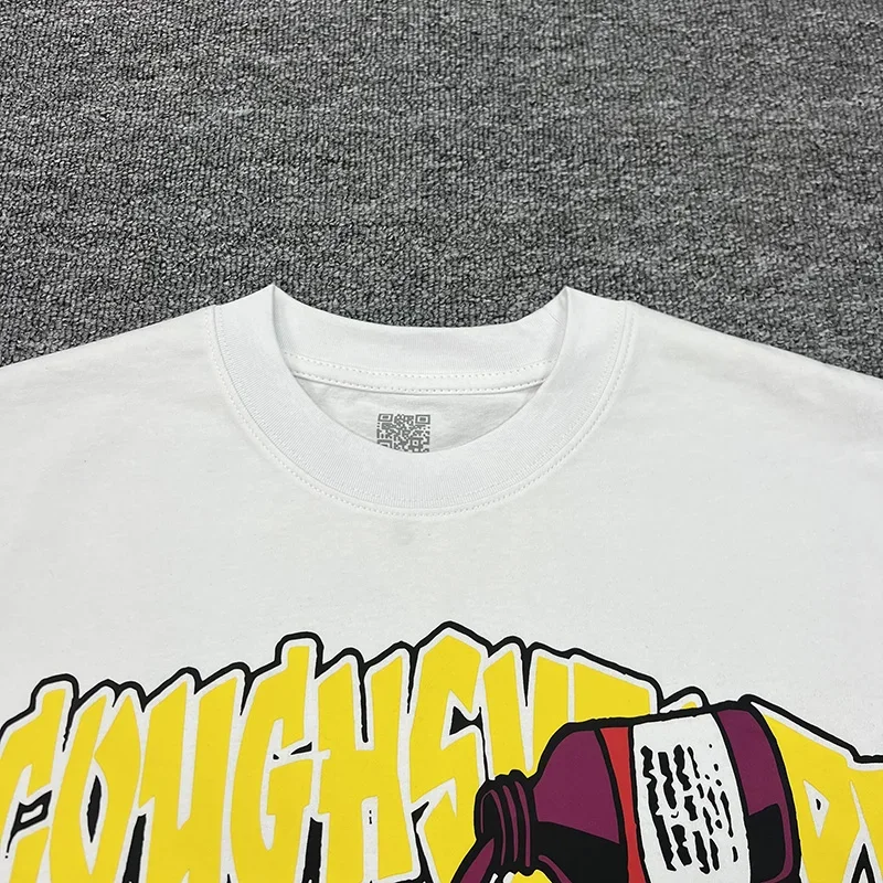 

Хлопковая белая футболка высшего качества THAT'S A AWFUL LOT OF COUGH SYRUP для мужчин и женщин, унисекс, футболка с буквенным логотипом и мультяшной графикой