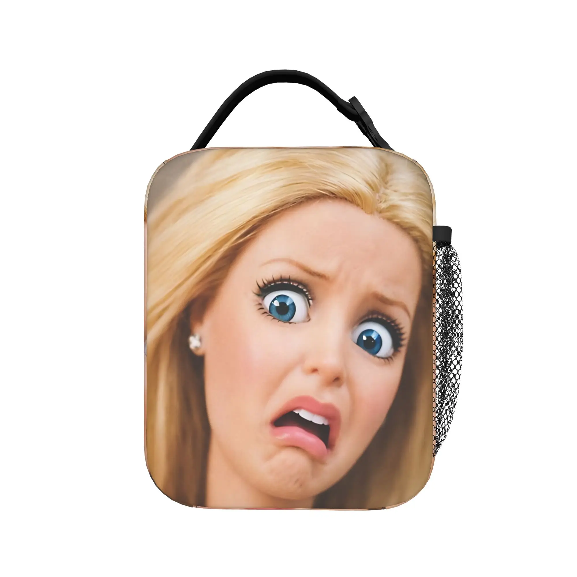 

Сумка для обеда с мемом «Разгневанное лицо», эстетичный ланч-бокс унисекс, портативная термосумка-холодильник для пикника, термосумка-тоут