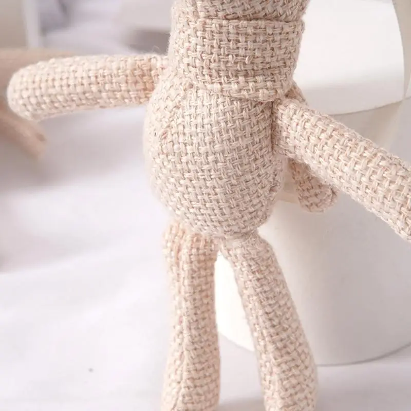31BB Textured Woven Rabbit Keychain Charm Soft Plush Hanging Doll Toy for Backpacks Handbags Keys and Daily Carry Use