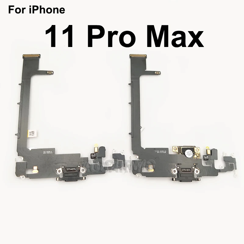 Aocarmo For iPhone 11 Pro Max USB Charging Port Charger Dock Connector Microphone Mic Flex Cable With IC Circuit Board