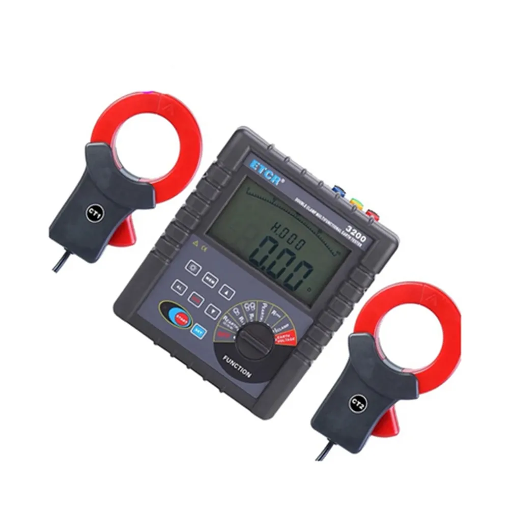 ETCR3200 Hight Quality Multifunction Double Clamp Digital Earth Ground Resistance Soil Resistivity Tester Meter 400 Groups Data image 6