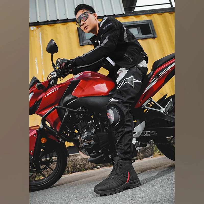 Bottes de moto imperméables pour hommes, chaussures de cyclisme pour Motocross, course de moto tout-terrain, Anti-chute, équipement respirant doux