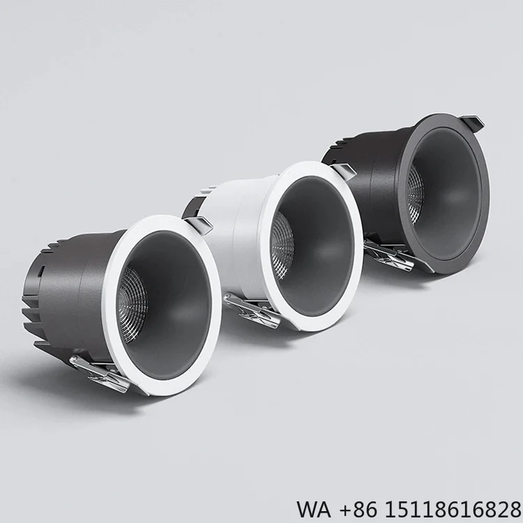 

Commercial Modern Anti-glare 7W-40W Round Housing Aluminum Bridgelux LED Recessed Downlights for Hotel Use with 5CCT