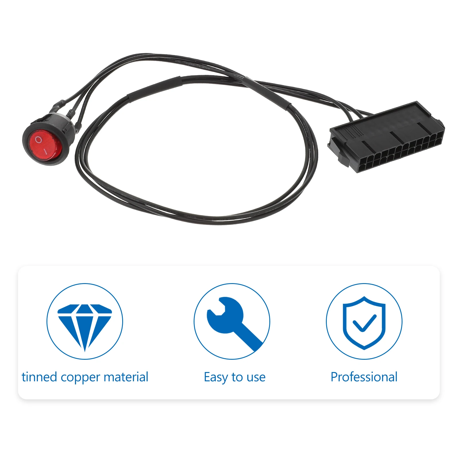 

Motherboard Switch Cable Atx Psu Power Supply Starter With Lighted Led Indicator For Pc Power Supply Tester