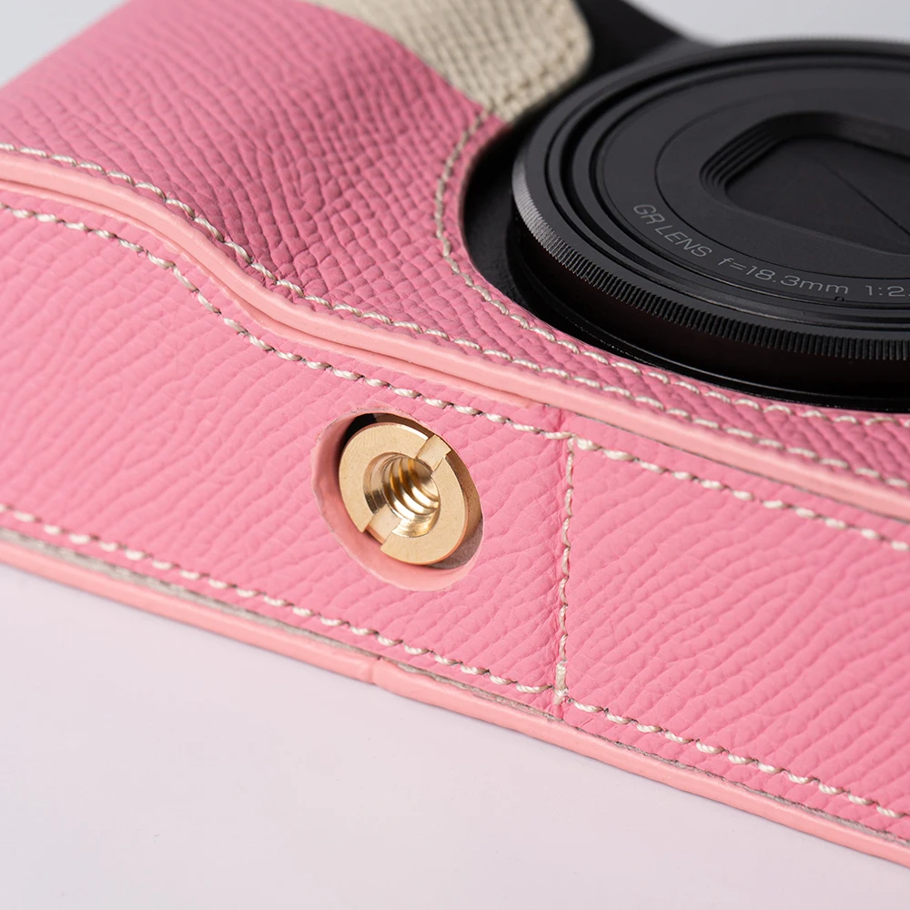 Color-block Leather Half Camera Case Cover Genuine Leather Protective Cover for Ricoh GR4 GRIV GR3X GR3 GRIIIX GRIII Case