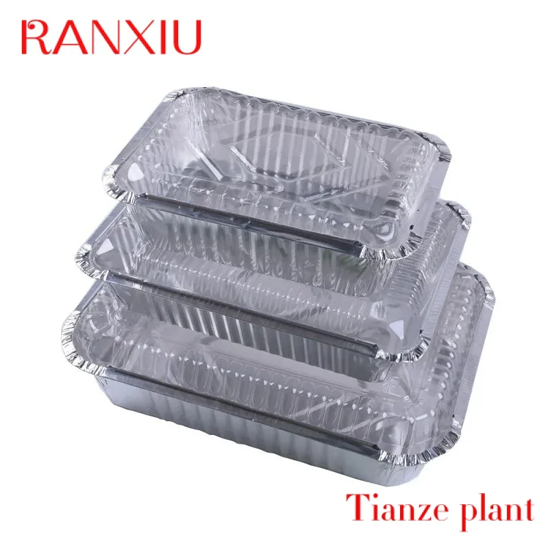 CustomCustom Fast Food Aluminum Foil Food Container/Box Disposable Aluminum Tin Foil Baking Pans/Tray/Dishes/Plates For Food Pac