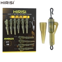 Hirisi 10set Carp Fishing Quick Change Hybrid Lead Clips with Tail Rubber Cone Anti Tangle Sleeve Fishing Accessories